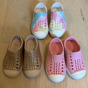 Bundle of 3 Toddler Girls Natives Jefferson Slip-on Sneakers